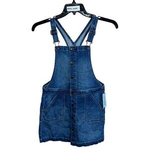Cat & Jack Jean Overalls Girls Size XL 14/16 Blue Stretch Skirtall New
